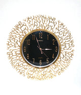 wall clock coral tree black & golden china "18x18"