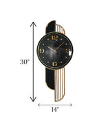 wall clock vertical lines black & golden china "26x25"