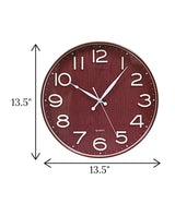 wall clock brown china 13.5x13.5"