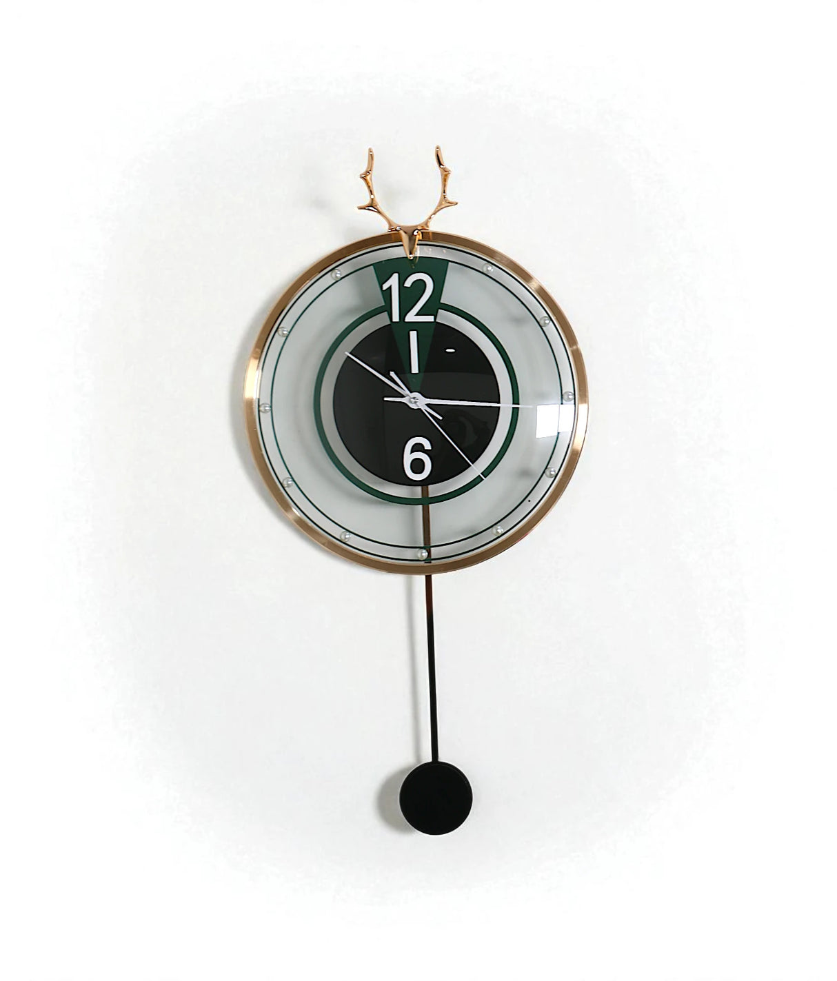 wall clock gold green pendulum china