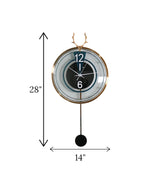 wall clock deer with pendulum blue china