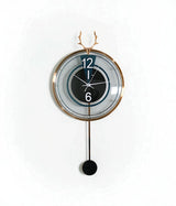 wall clock deer with pendulum blue china