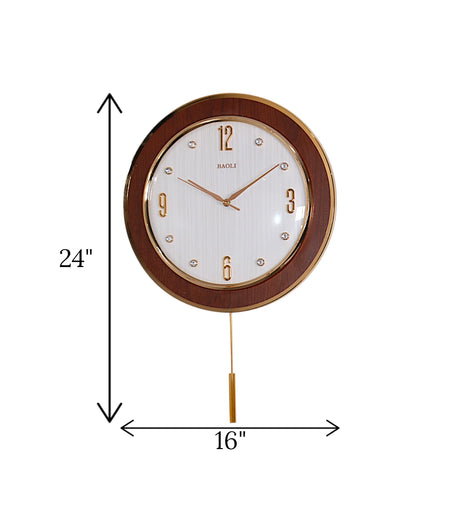 wall clock pendulum white china