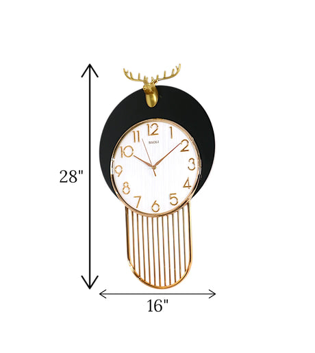 wall clock black with deer china