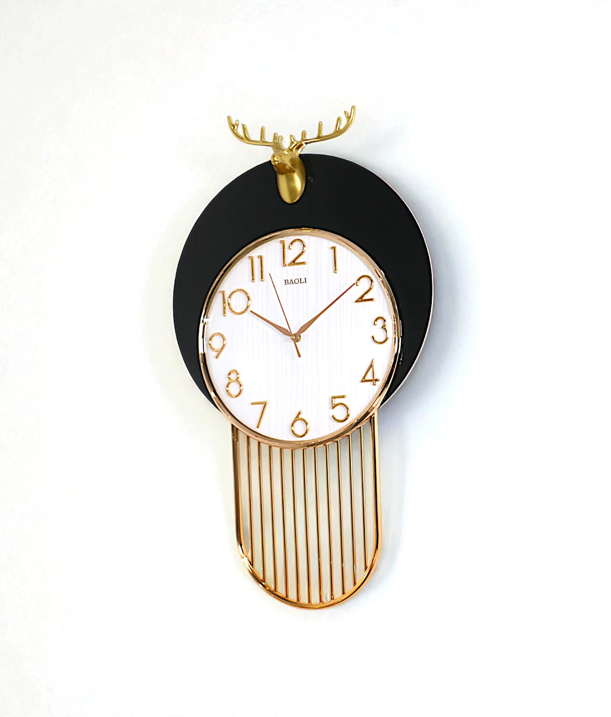 wall clock black with deer china