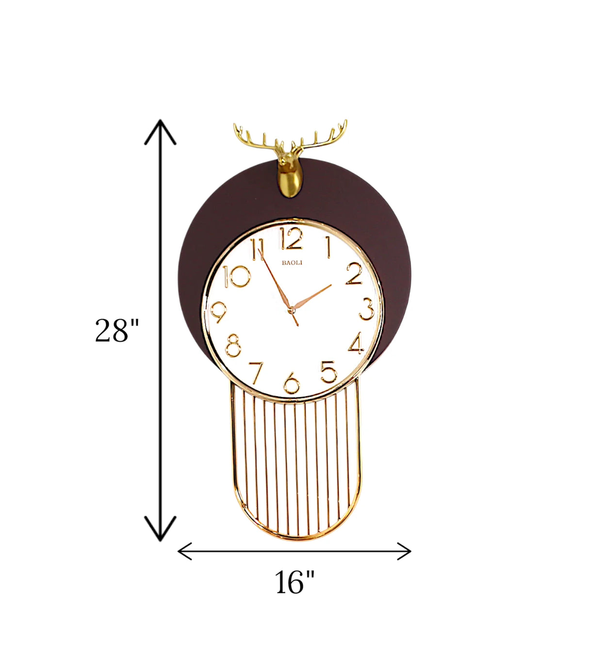wall clock mehroon with deer china