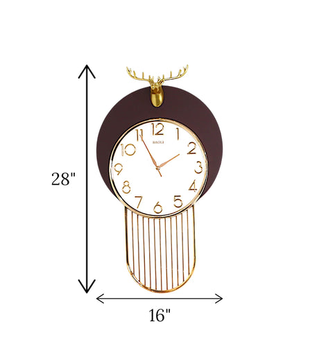 wall clock mehroon with deer china