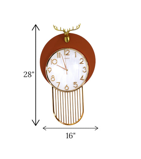 wall clock orange with deer china