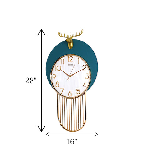 wall clock blue with deer china