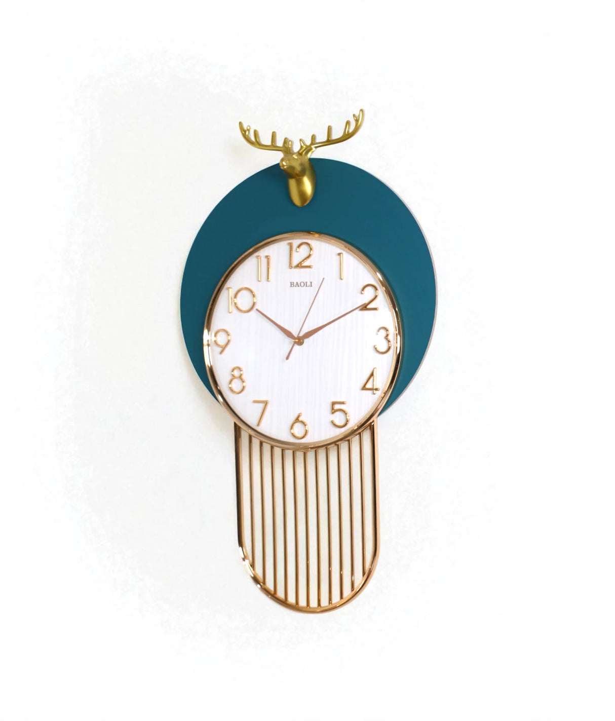 wall clock blue with deer china