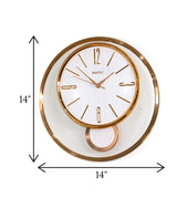 wall clock gold white with pendulum china