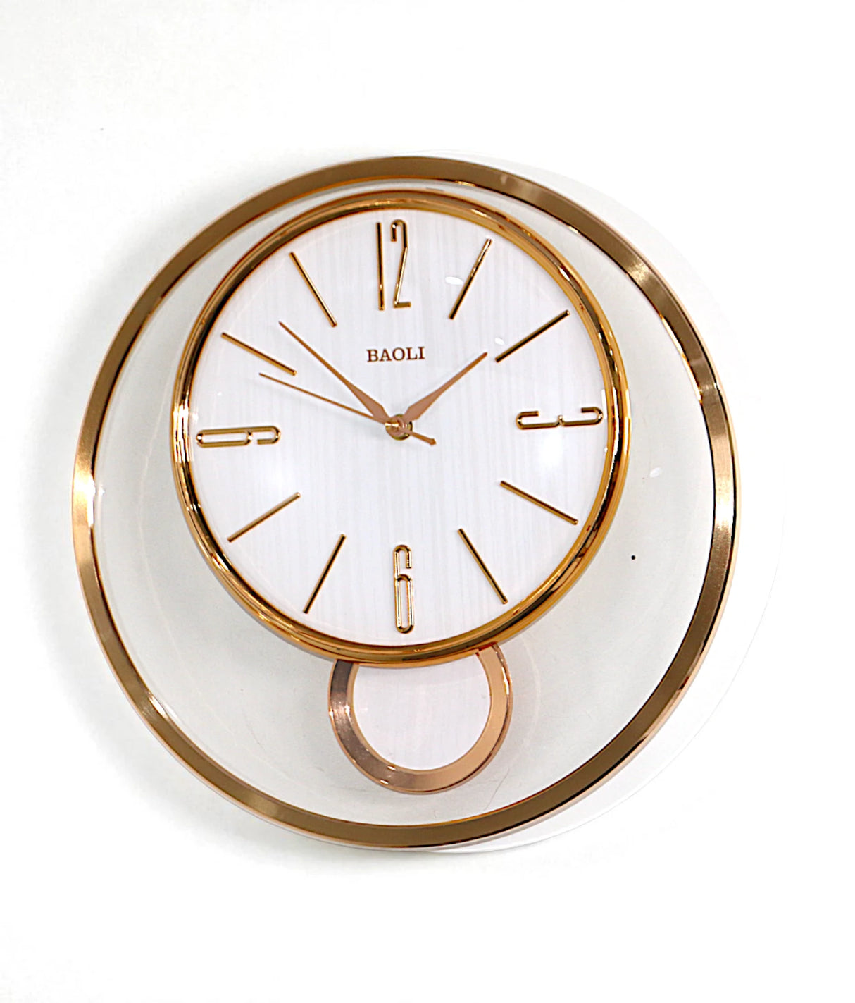wall clock gold white with pendulum china