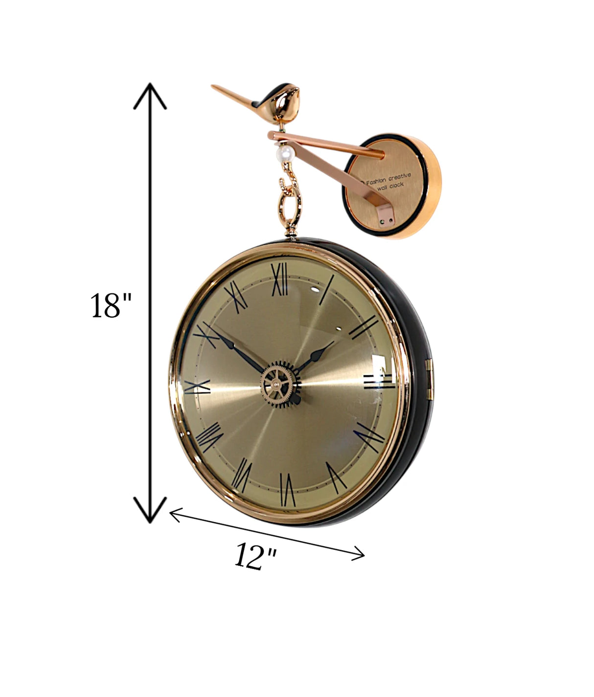 lobby clock moving gear black gold china