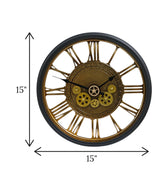 wall clock moving gear black china