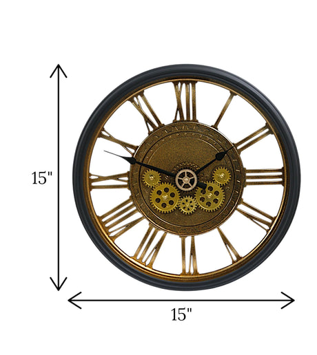 wall clock moving gear black china