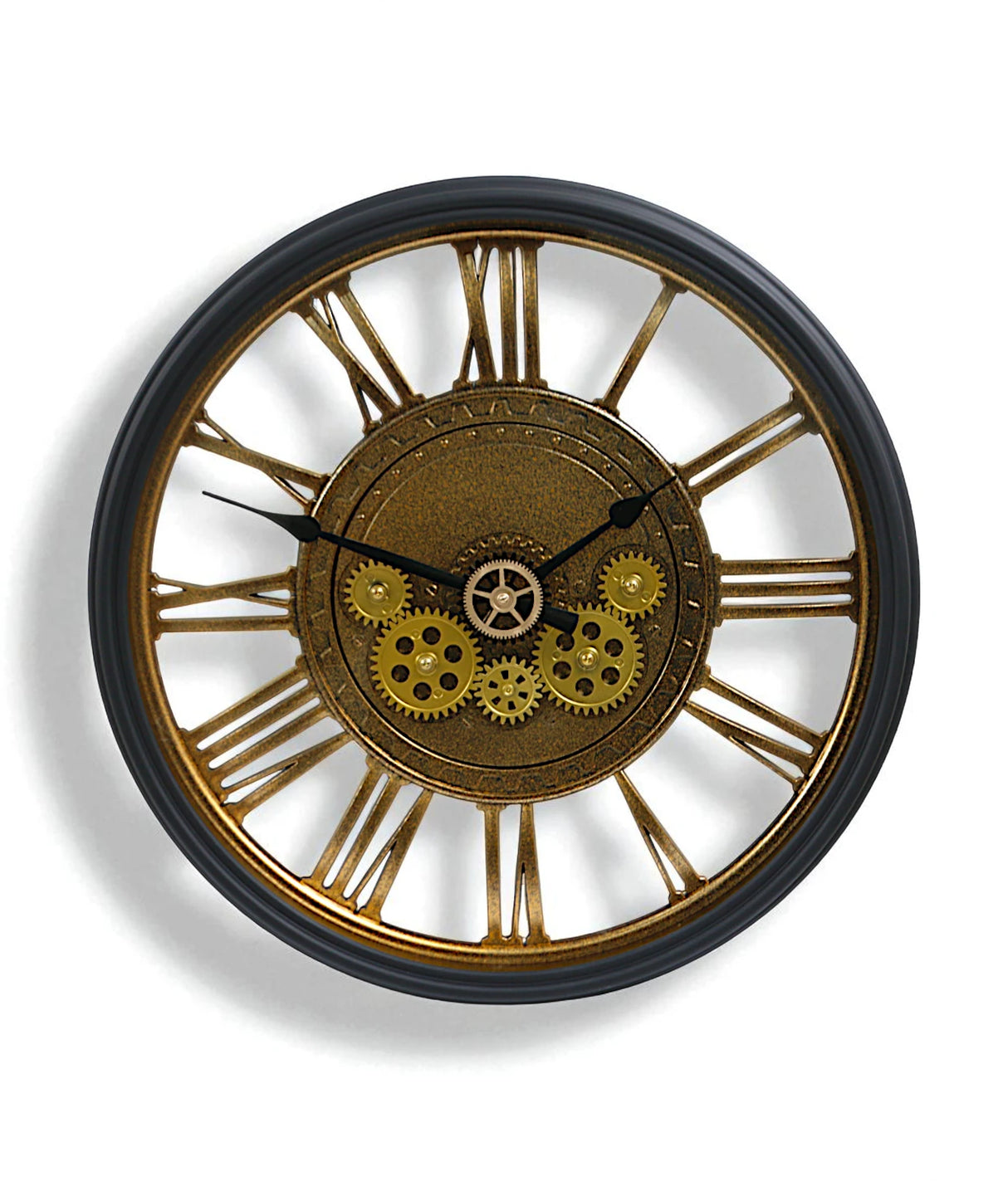 wall clock moving gear black china