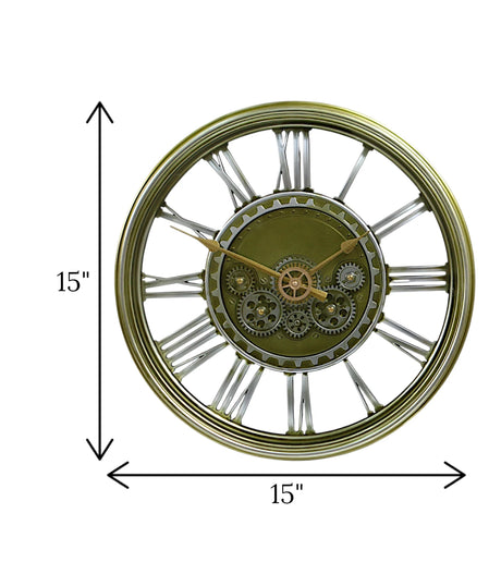 wall clock moving gear bronze china