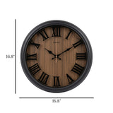 wall clock black wood china 16.8"x16.8" china