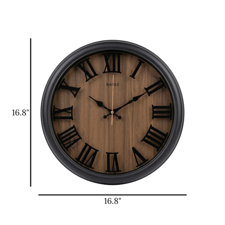 wall clock black wood china 16.8"x16.8" china