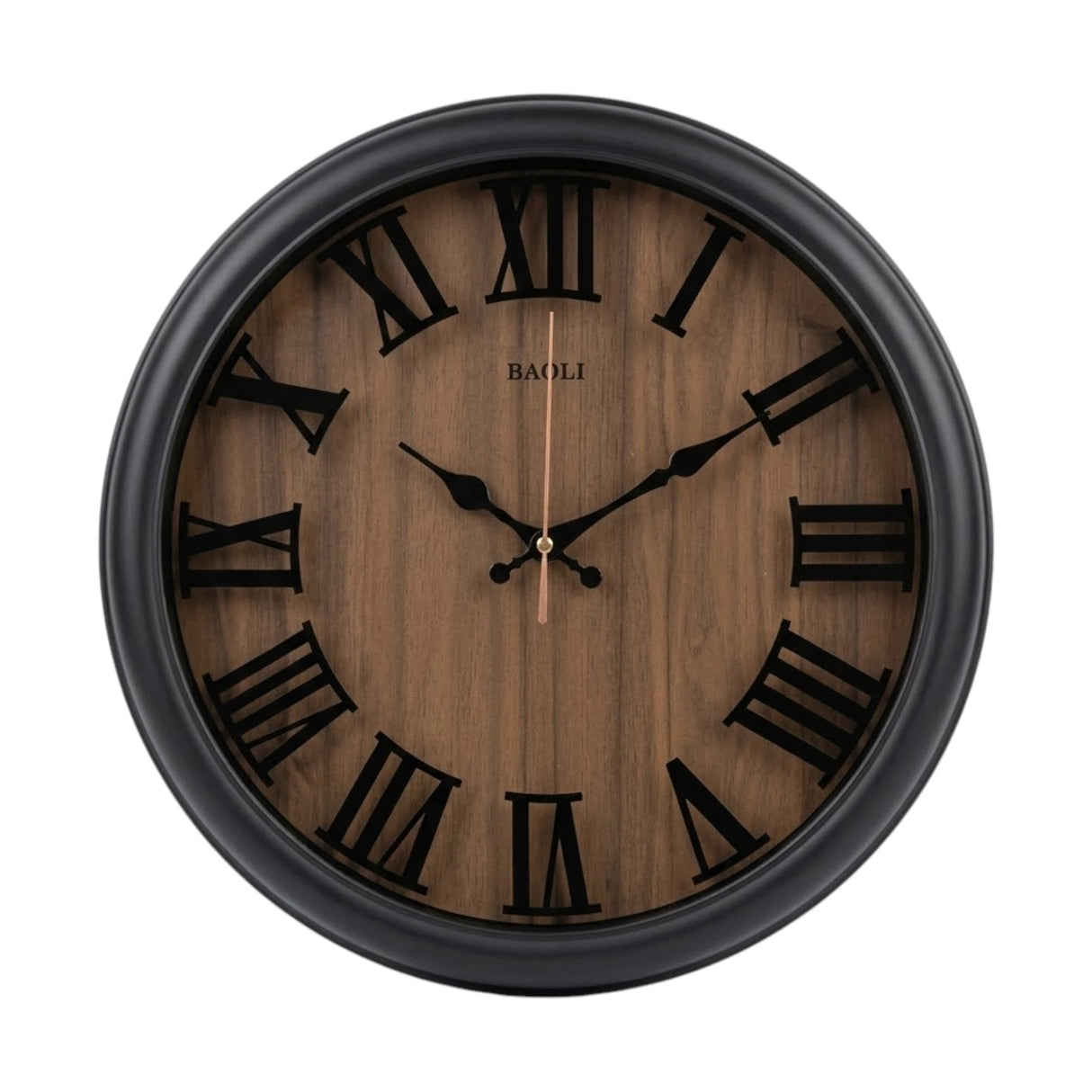 wall clock black wood china 16.8"x16.8" china