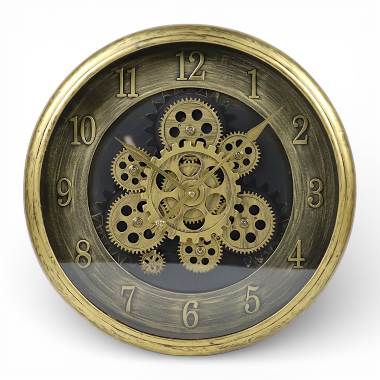 wall clock moving gear copper 15''x15" china