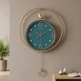 fancy wall clock blue & golden sparrow pendulam 16"x16" china