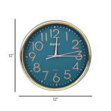 wall clock dark green & golden 12"x12" china