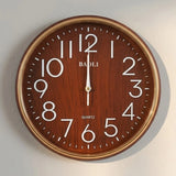 wall clock wood texture brown & golden 12"x12" china