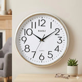 wall clock white & silver 12"x12" china