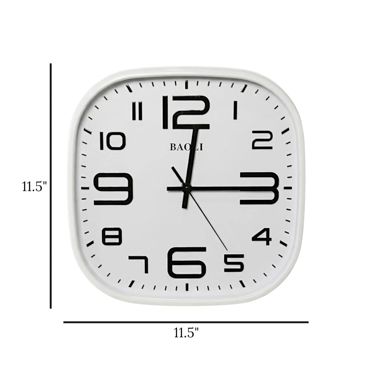 wall clock square white 11.5"x11.5" china