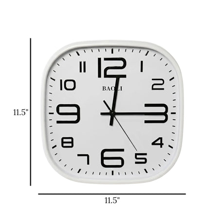 wall clock square white 11.5"x11.5" china