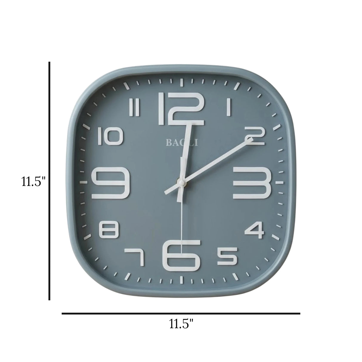 wall clock square grey 11.5"x11.5" china