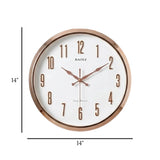 wall clock white & golden deer with pendulam 14"x14" china