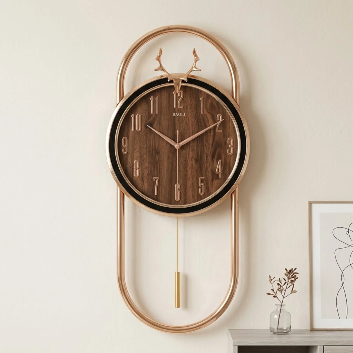 wall clock coffee 17"x13" china