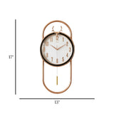 wall clock grey & golden 17"x13" china