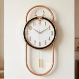 wall clock grey & golden 17"x13" china