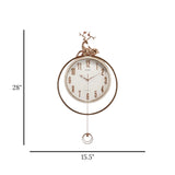 wall clock deer with pendulum white 28''x15.5'' china