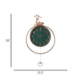 wall clock deer with pendulum green 28''x15.5'' china