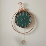 wall clock deer with pendulum green 28''x15.5'' china