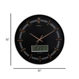 wall clock with digital date black & white 16''x16'' china