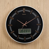 wall clock with digital date black & white 16''x16'' china