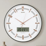 wall clock with digital date purple & golden 16''x16'' china