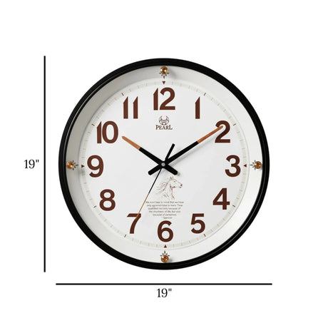 wall clock white & black 19"x19" china