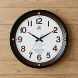 wall clock white & brown 19"x19" china