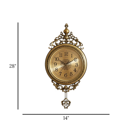 fancy wall clock pendulam green 28"x14" china
