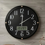 wall clock with digital date black 17.5''x17.5'' china