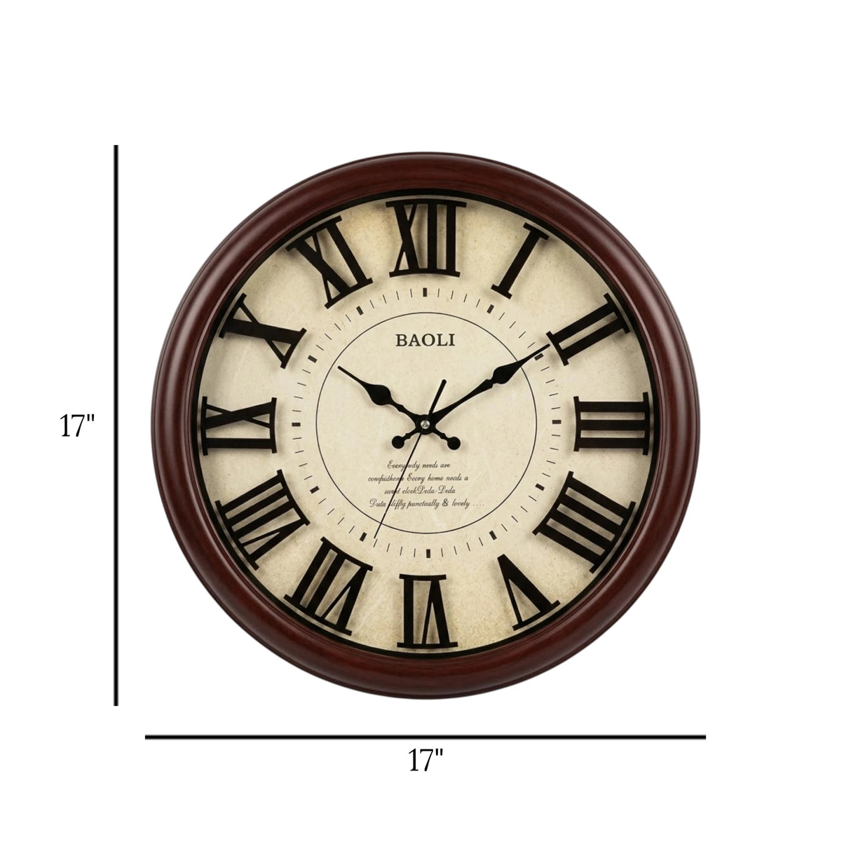 wall clock oak 17"x17" china