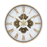 wall clock moving gear white & golden 14.5"x14.5" china
