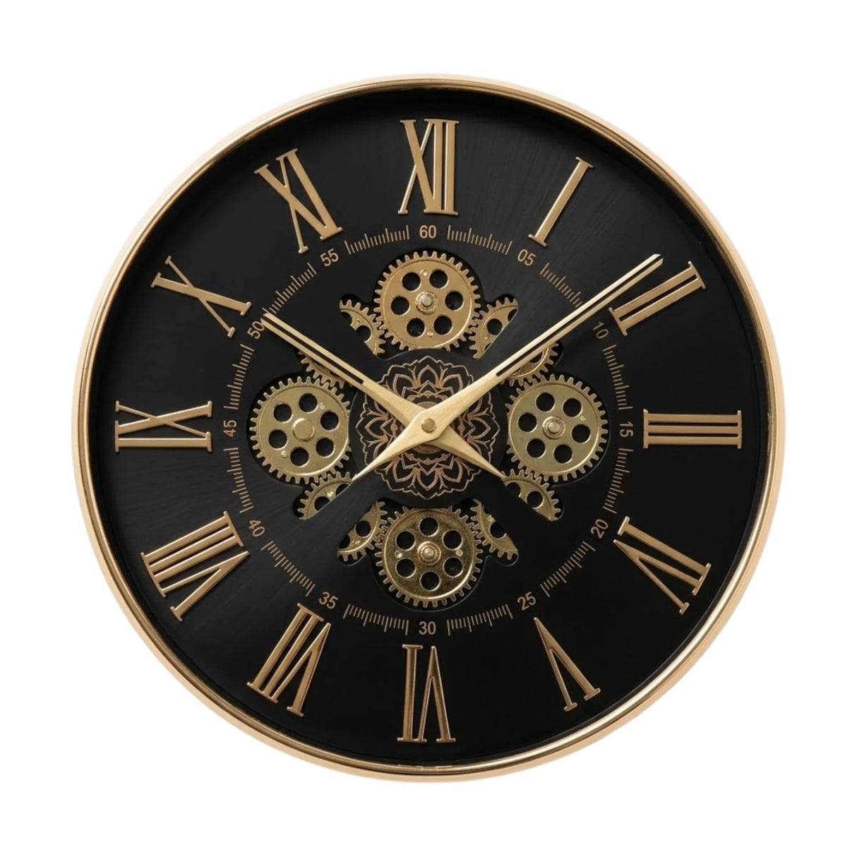 wall clock moving gear black & golden 14.5"x14.5" china