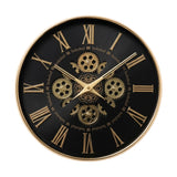 wall clock moving gear black & golden 14.5"x14.5" china